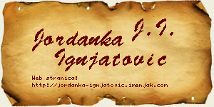 Jordanka Ignjatović vizit kartica